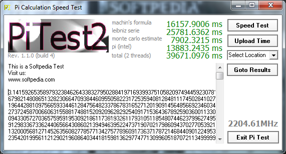 Pi Calculation Speed Test