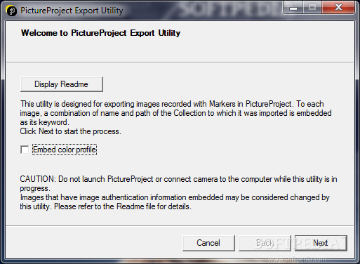 PictureProject Export Utility