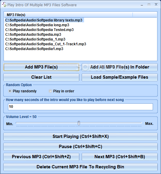 Play Intro Of Multiple MP3 Files Software