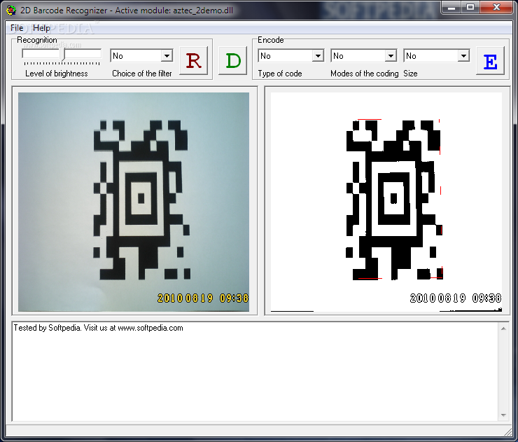 Portable 2D Barcode Recognizer