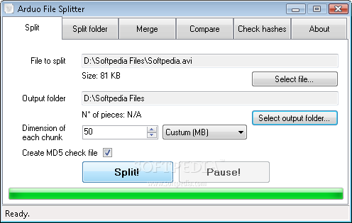 Portable Arduo File Splitter