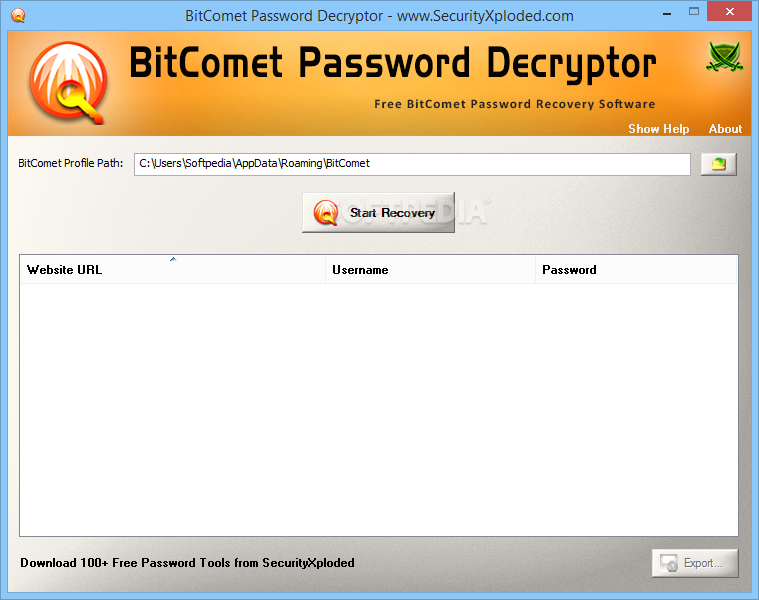 Portable BitComet Password Decryptor