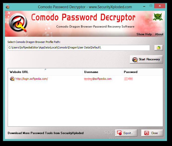 Portable Comodo Password Decryptor