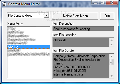 Portable Context Menu Editor