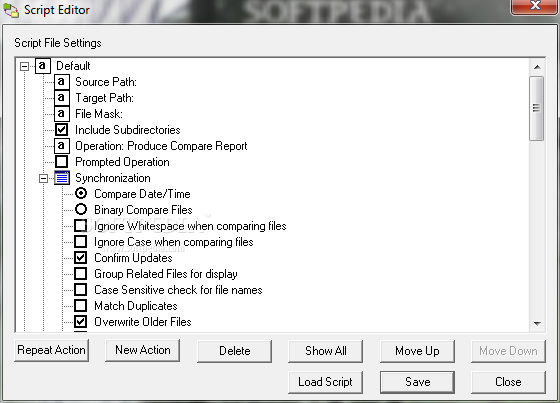 Portable Folder Synchronize Script Editor