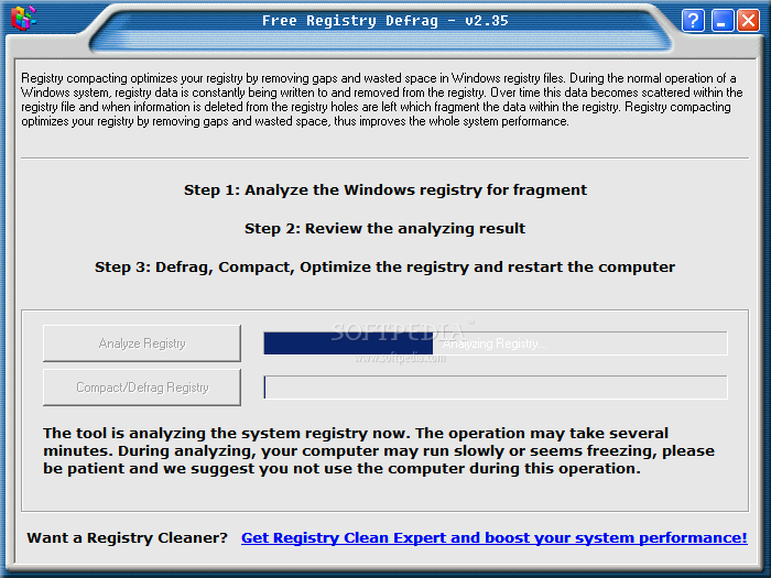 Portable Free Registry Defrag