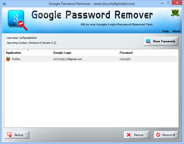 Portable Google Password Remover