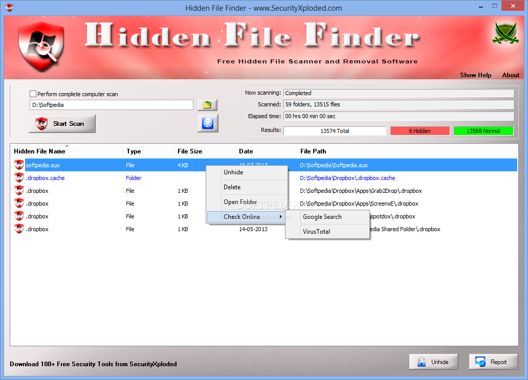 Portable Hidden File Finder