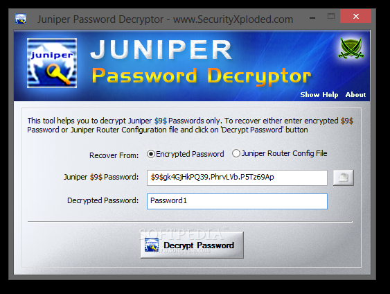 Portable Juniper Password Decryptor