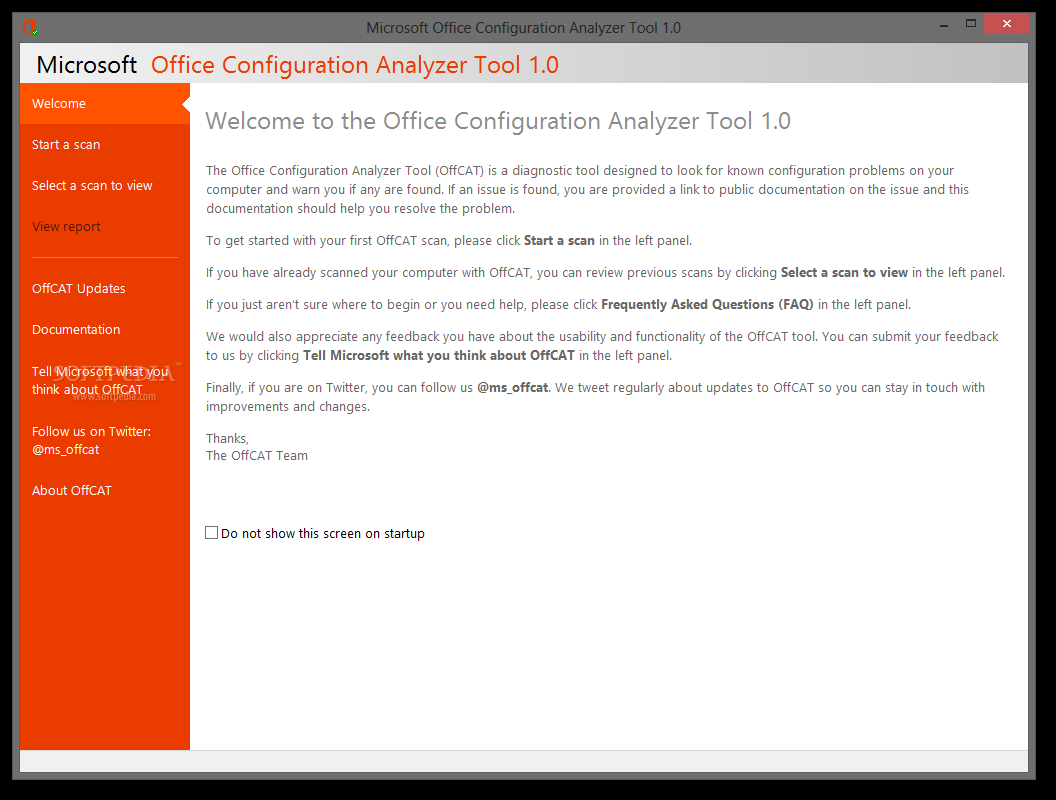 Portable Microsoft Office Configuration Analyzer Tool (OffCat)