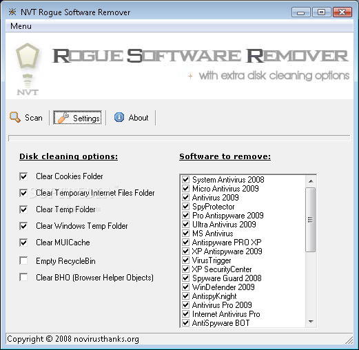 Portable NVT Rogue Software and Fake.Alert Remover