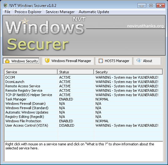 Portable NVT Windows Securer
