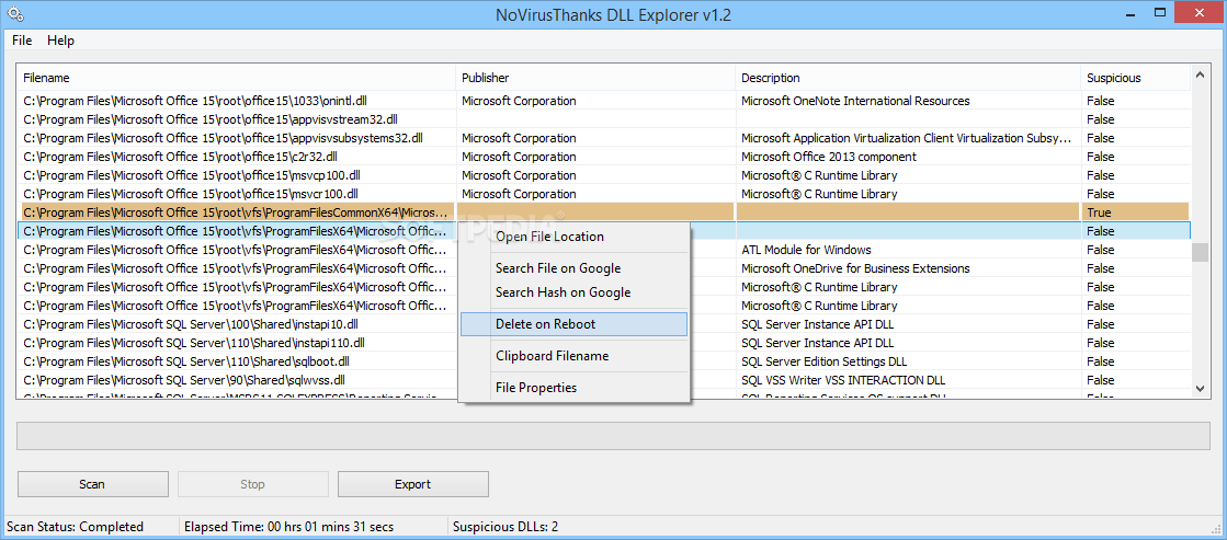 Portable NoVirusThanks DLL Explorer