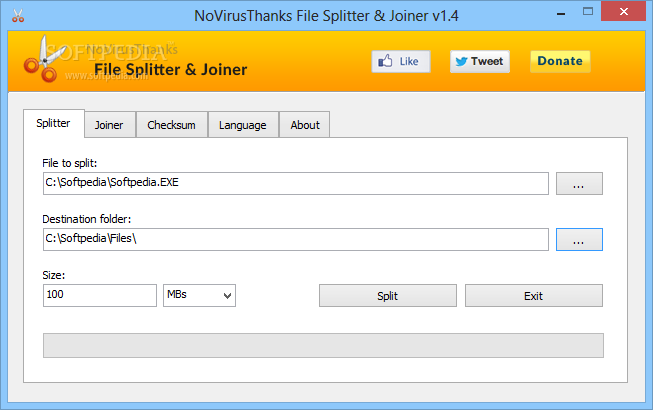 Portable NoVirusThanks File Splitter & Joiner