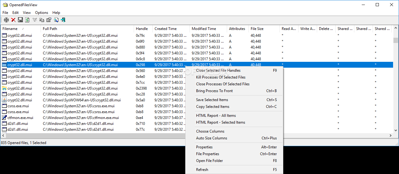 Portable OpenedFilesView