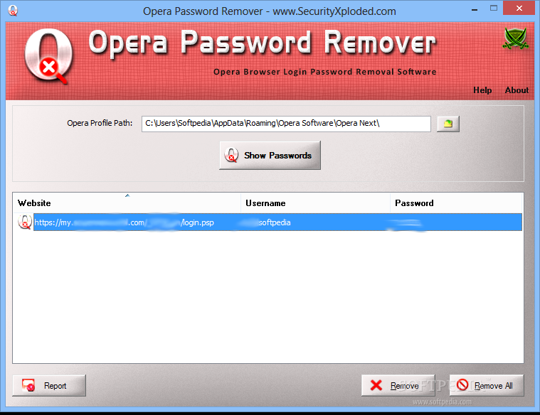 Portable Opera Password Remover