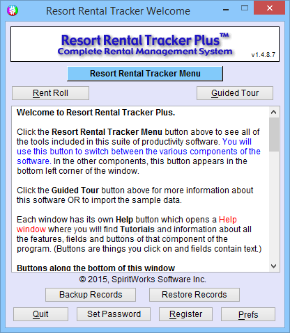 Portable Resort Rental Tracker Plus