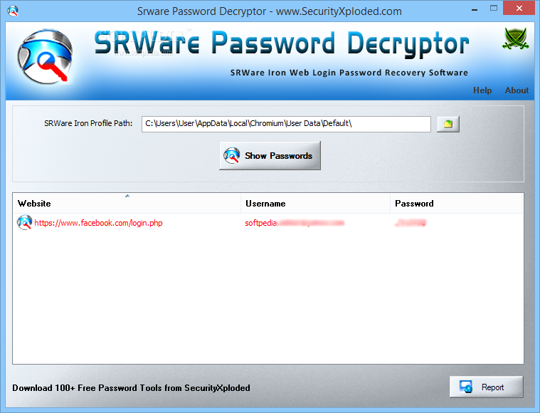 Portable SRWare Password Decryptor