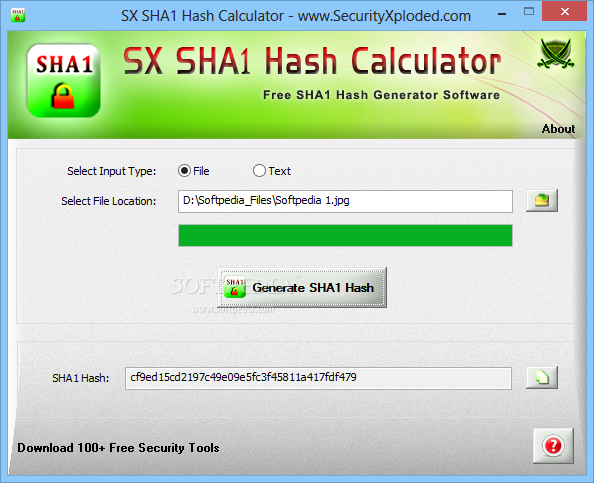 Portable SX SHA1 Hash Calculator