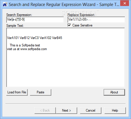 Portable Search and Replace Regular Expression Wizard