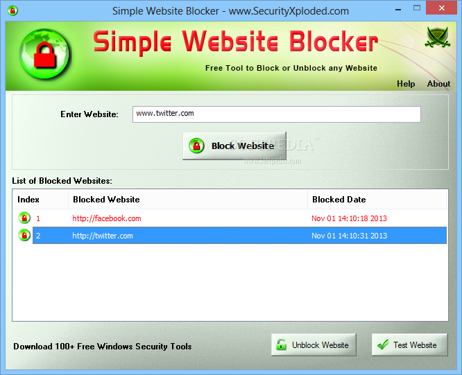 Portable Simple Website Blocker