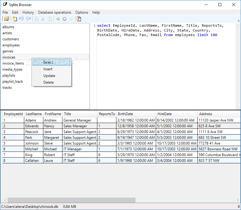 Portable Sqlite Browser