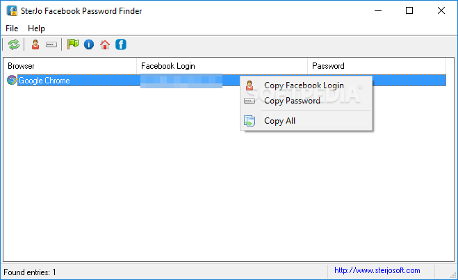 Portable SterJo Facebook Password Finder