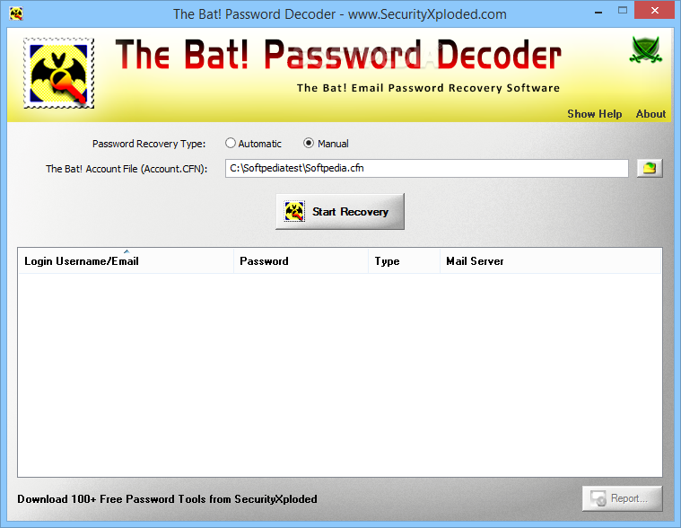 Portable The Bat! Password Decoder
