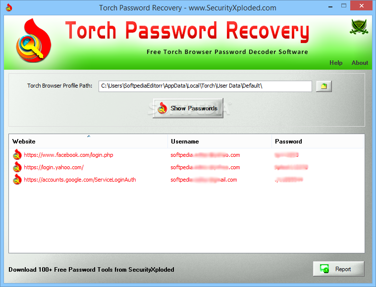 Portable Torch Password Recovery