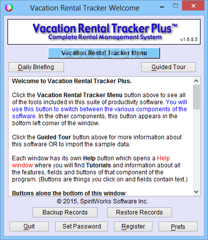 Portable Vacation Rental Tracker Plus