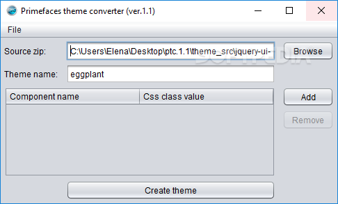 Primefaces theme converter