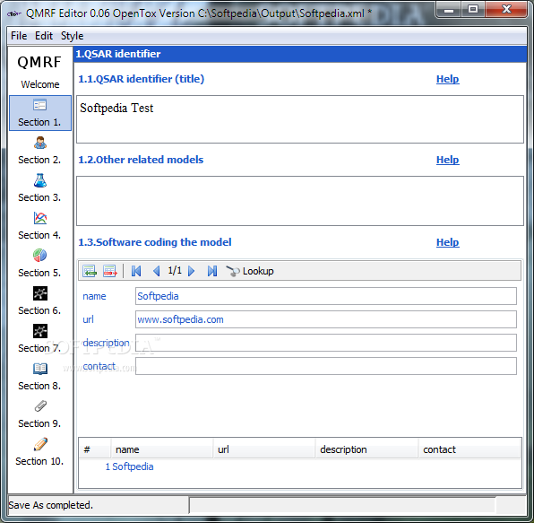 QMRF Editor OpenTox