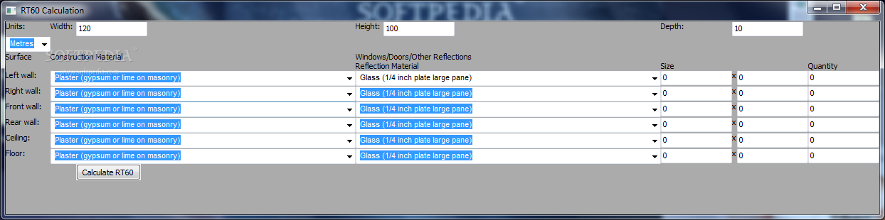 RT60 Calculator