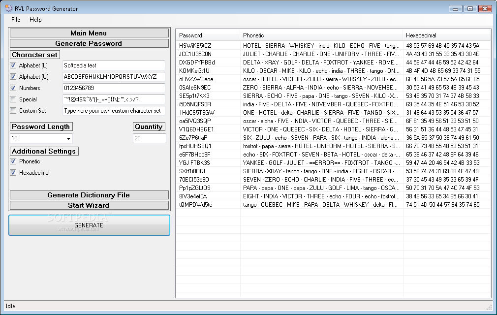 RVL Password Generator