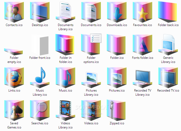 Rainbow Prism Folder Icons