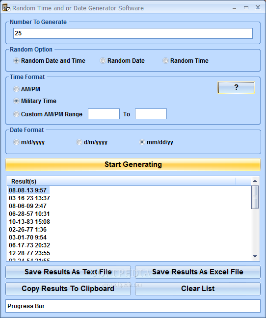 Random Time and or Date Generator Software