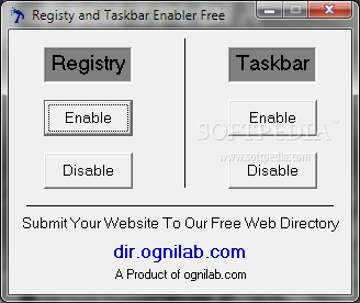 Registry And Taskbar Enabler Free