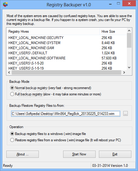 Registry Backuper