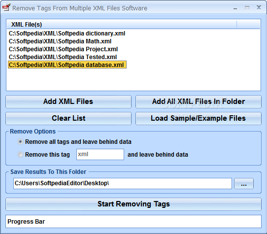 Remove Tags From Multiple XML Files Software