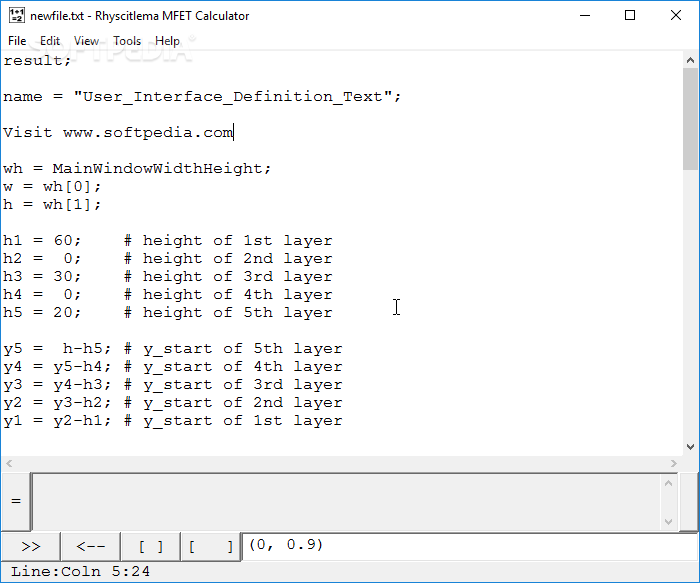 Rhyscitlema MFET Calculator