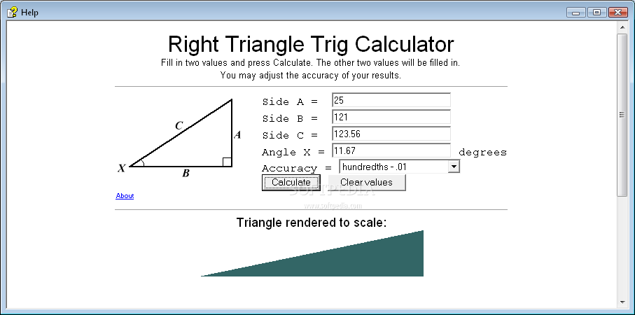Right Triangle Trig Calculator