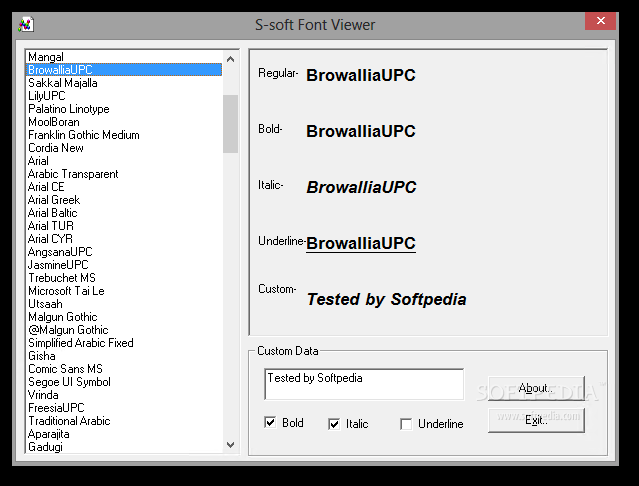 S-soft Font viewer