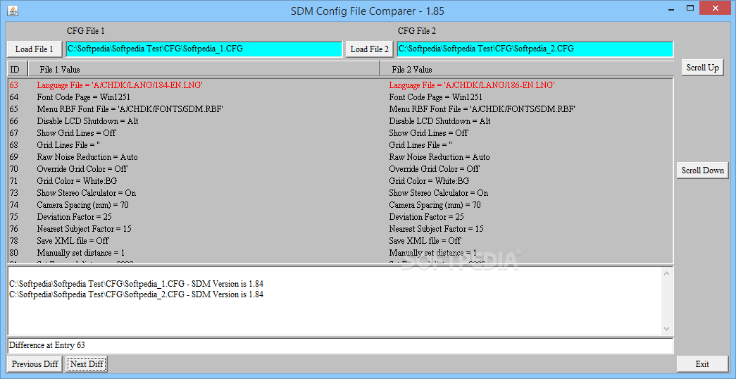SDM Config File Comparer