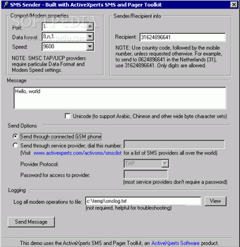 SMS and Pager Toolkit