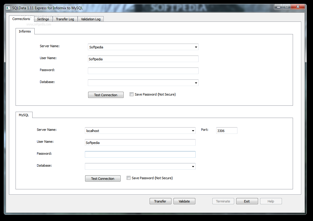 SQLData Express for Informix to MySQL