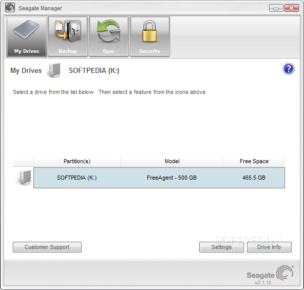 Seagate Manager for FreeAgent