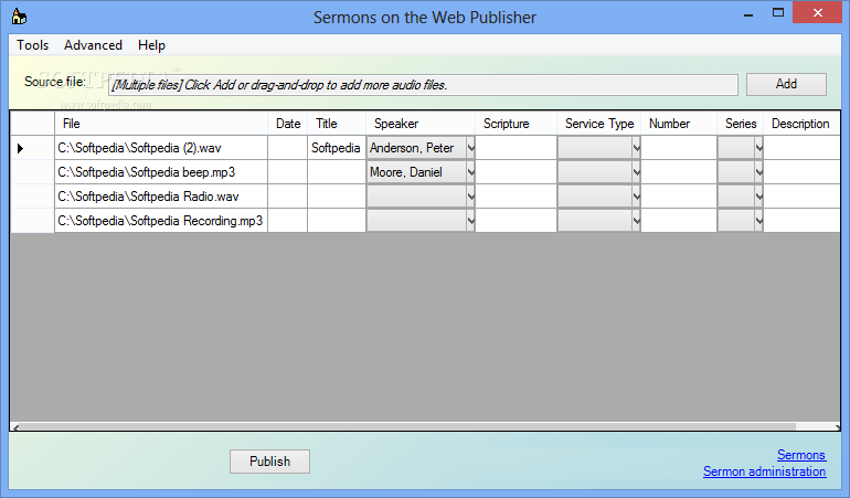 Sermons on the Web Publisher
