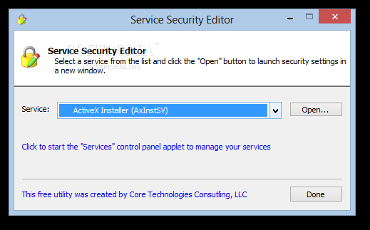 Service Security Editor