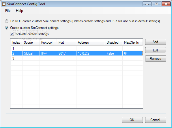SimConnect Config Tool