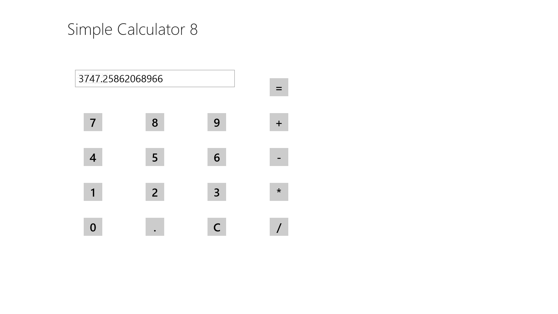 Simple Calculator 8